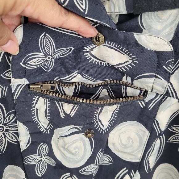 VTG NILS Ski Jacket Womans Size 6 Floral Pattern Black White Snowboard Winter - Picture 12 of 16